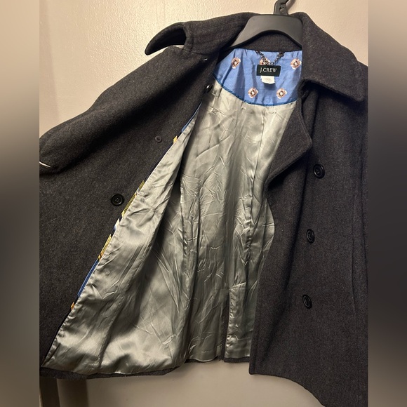 J. Crew coat - charcoal gray wool double breasted peacoat - Picture 8 of 11
